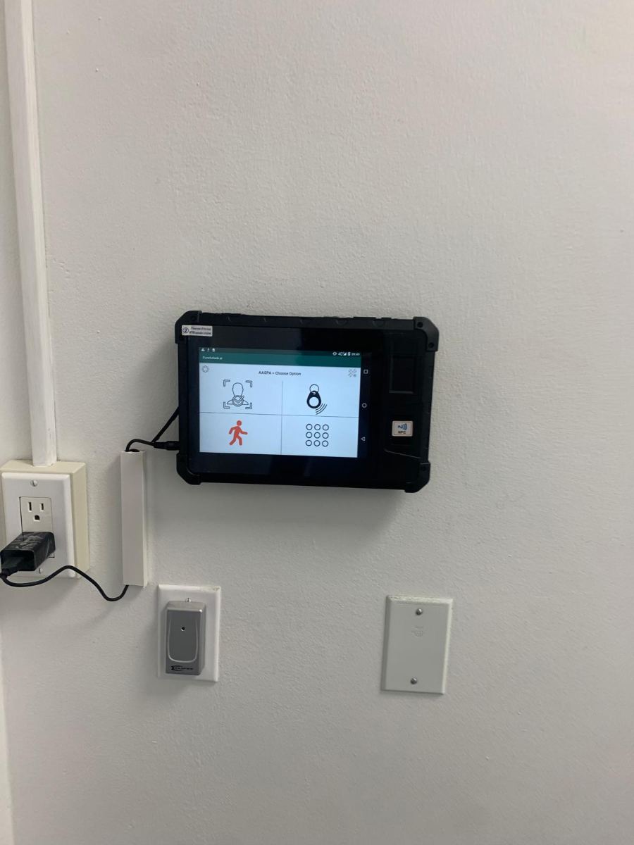 PunchClock device installed at a education site